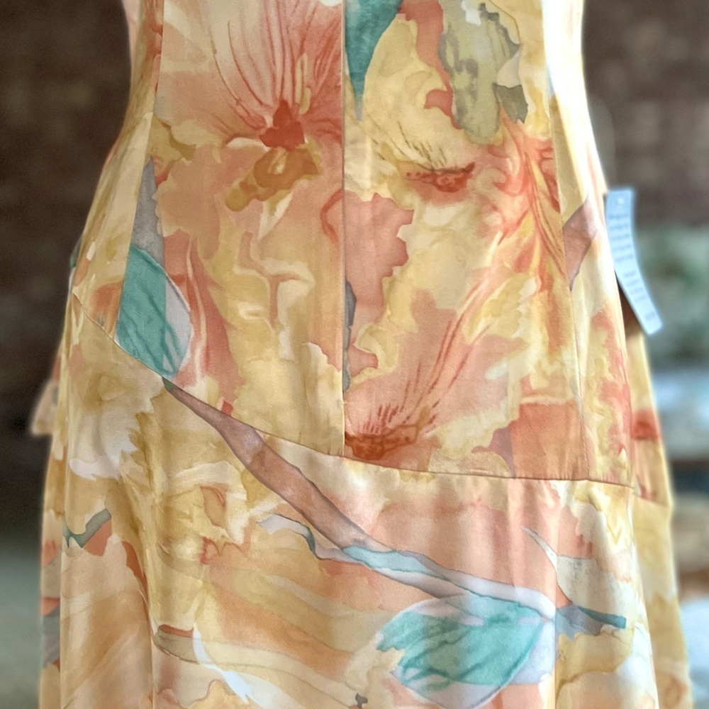 Bardot Kalani Yellow Floral Hi Low Midi Dress 8 NWT Cocktail Party - Picture 12 of 16